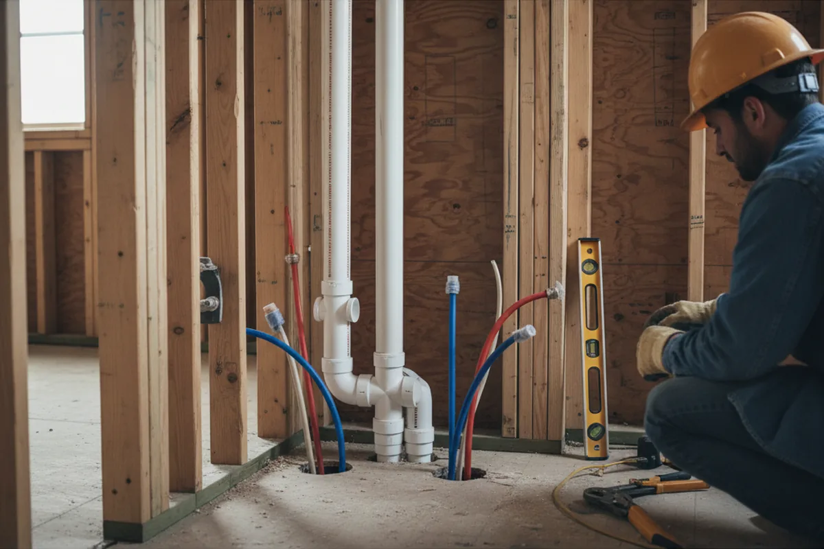 Drain and supply rough-in during Drain Cleaning in Ventnor City