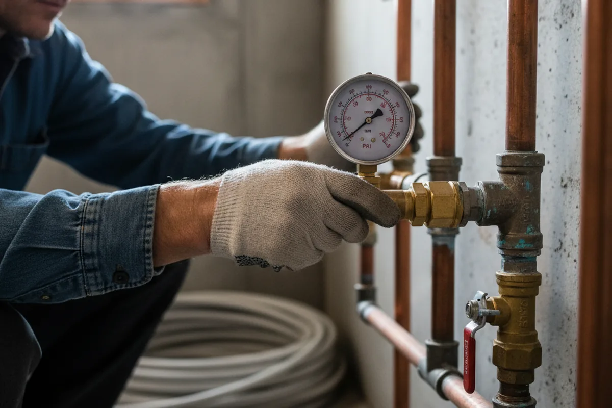 Pressure testing a repaired line during Water Line Repair in Ventnor City